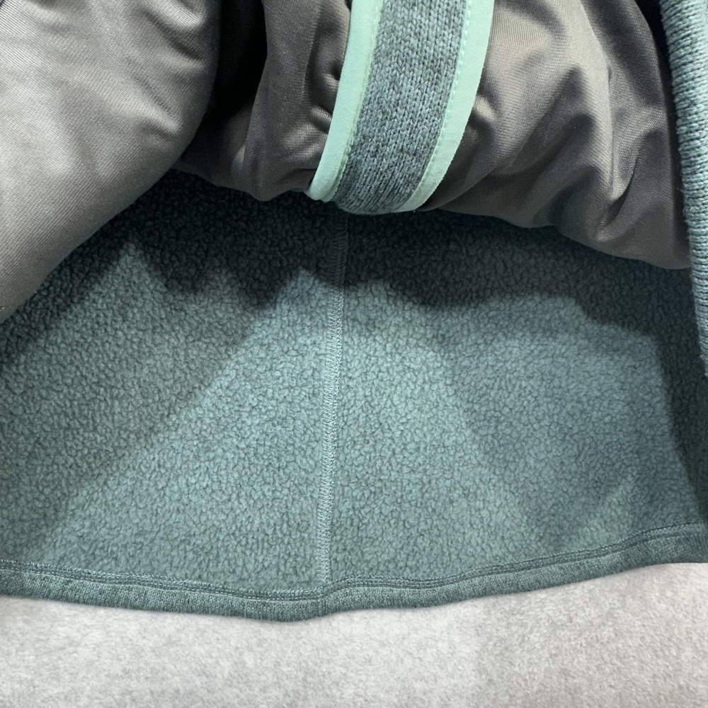 LL Bean Sweater Fleece Long Vest Womens Large Green Zip Pocket Outdoor Casual - Picture 10 of 11